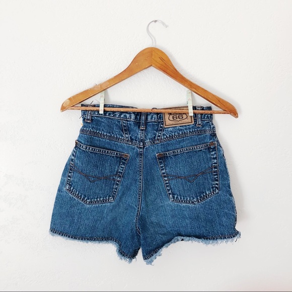 Vintage High Waist Denim Cutoff Shorts - Picture 2 of 7